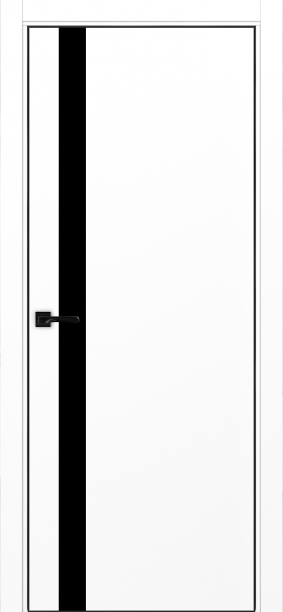Неаполь 211 Белый снежный Черное стекло(кромка с 4х сторон алюм.черная)