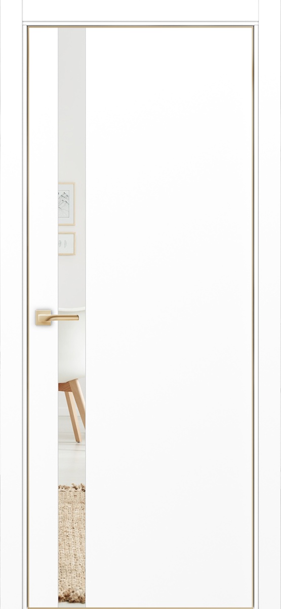 Неаполь 211 Белый снежный Зеркало (кромка с 4х сторон алюм.золото)